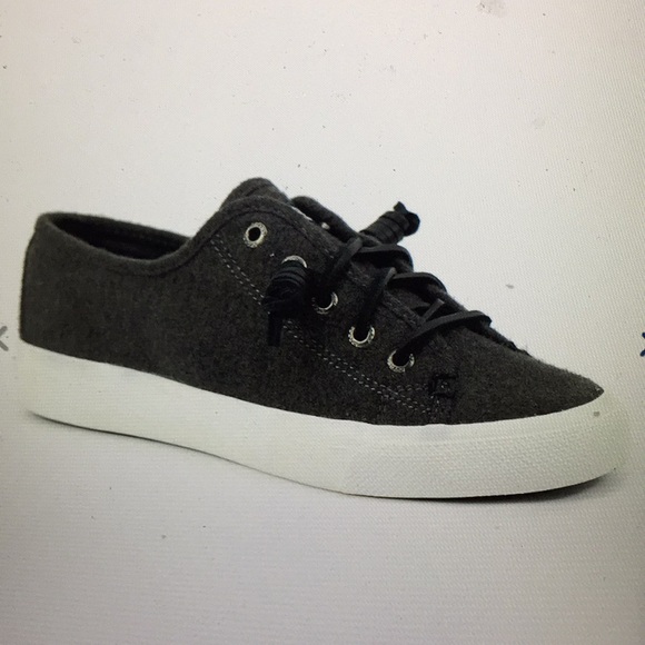 Sperry Top-Sider Dark Grey Wool Lace Up Sneakers - Picture 1 of 8